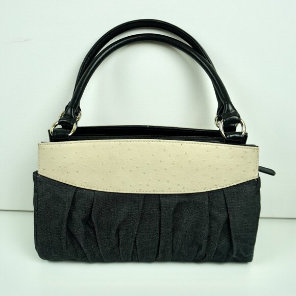 Miche Classic Shell Women Hand Bag "Deniece" Retired Dark Denim Ostrich Leather - Picture 2 of 8
